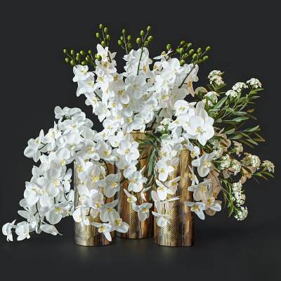 现代花瓶花艺  兰花